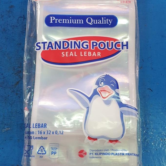 KLIP KEMASAN BENING STANDING POUCH UKURAN 16X32 CM