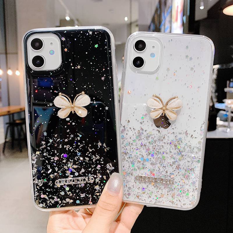 Glitter Casing Butterfly Soft Case VIVO S1 Pro V7 Plus Y71 Y19 V11 Pro Y93 Y91C Y91 Y95 Y50 Y30 Starry Sky