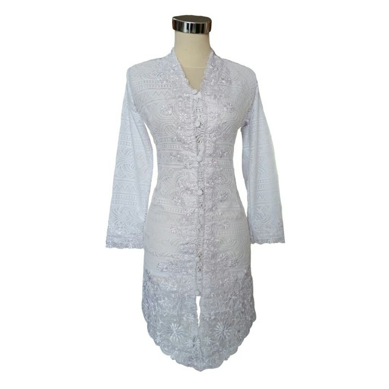 Kebaya Akad Brokat Furing Putih Panjang new