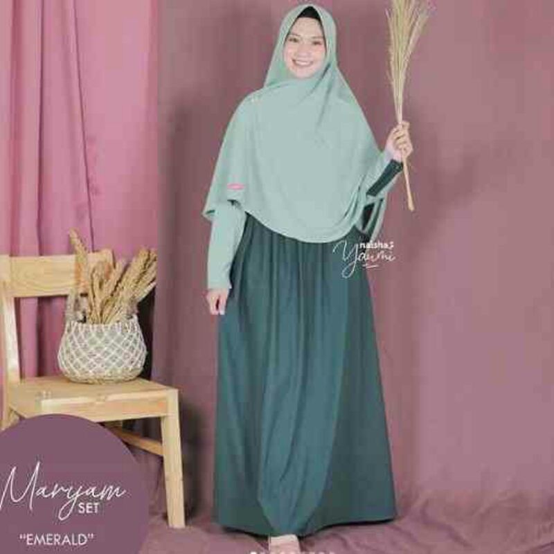 Gamis set khimar Maryam/Gamis set syar'i/gamis syar'i simple