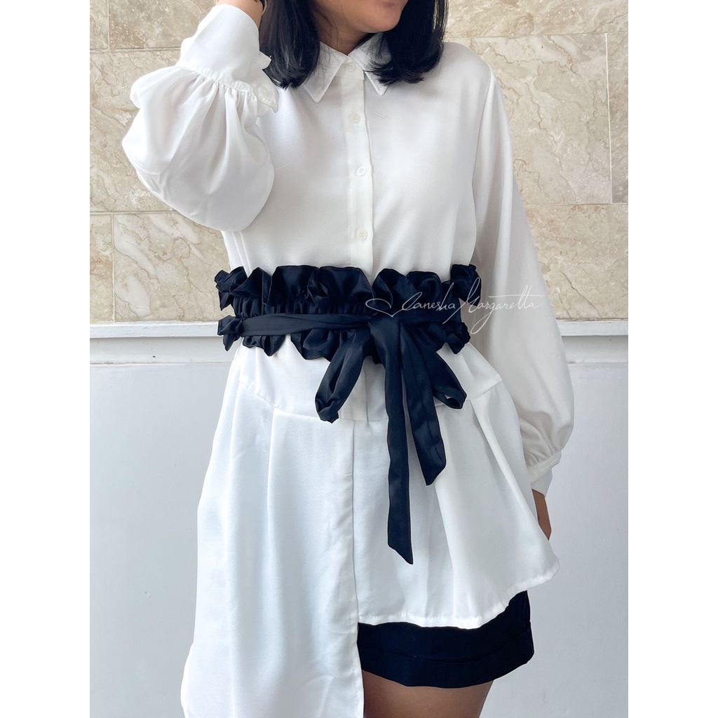 Vanesha Margaretta - 690 Ruffle oby / oby kerut / belt kain wanita