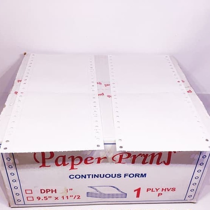 

CONTINUOUS FORM 9,5/2 X 11/2 1PLY PAPERPRYNS (WARTEL - BAGI 4)