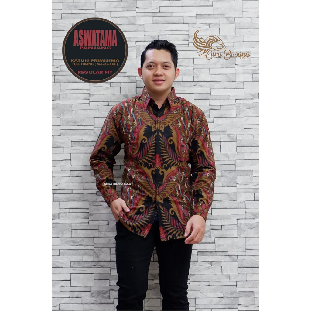 ASWATAMA Kemeja Batik Pria Full Furing Bahan Katun Halus Primisima