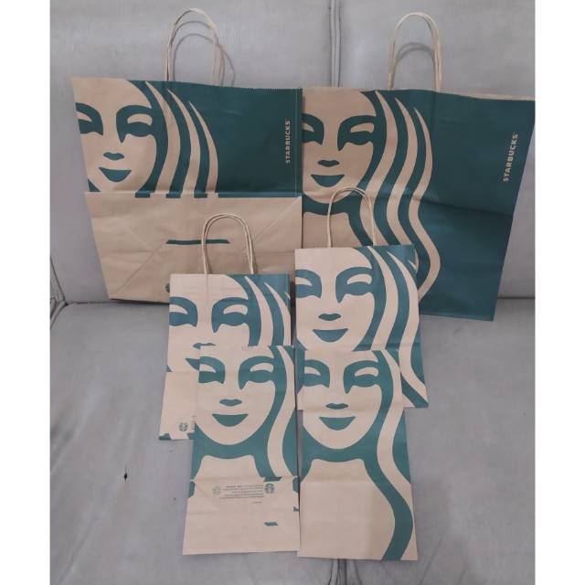 

Paper bag starbucks souvenir / burger king ( kertas coklat ) pembungkus burger