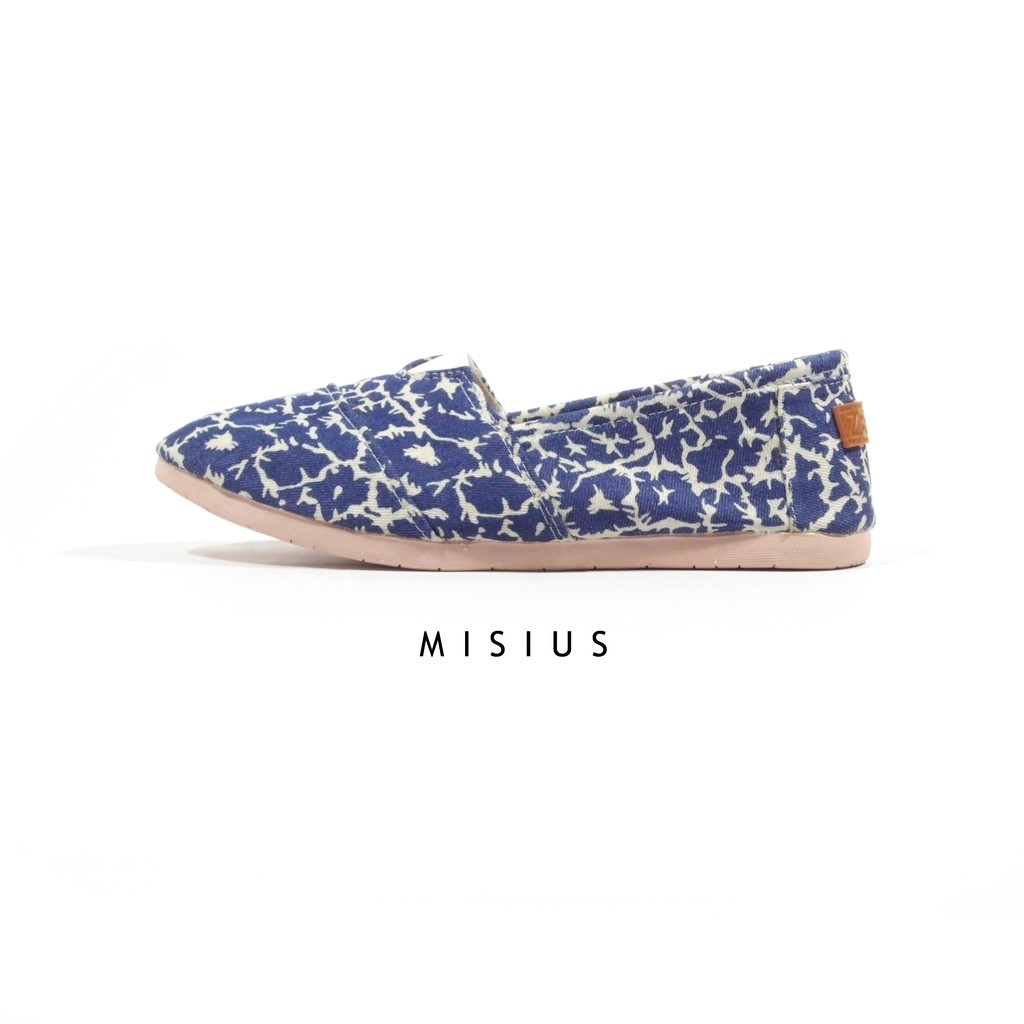 Misius Sepatu Slip on wanita CHANTULE sepatu kanvas - Biru