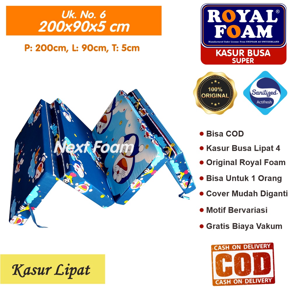 Kasur Busa Lipat Royal Foam Ukuran No 6 200x90x5 cm Tebal 5 cm D23 ORIGINAL