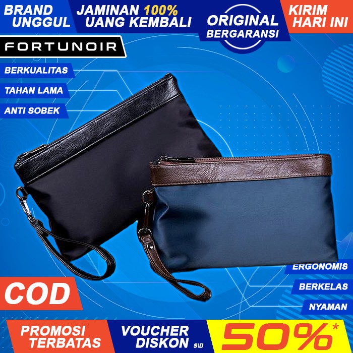 Handbag Clutch Tas Tangan Pegang Pegangan Pesta Fashion Gaul Keren Kulit Pria Cowok Cewek Laki FN461