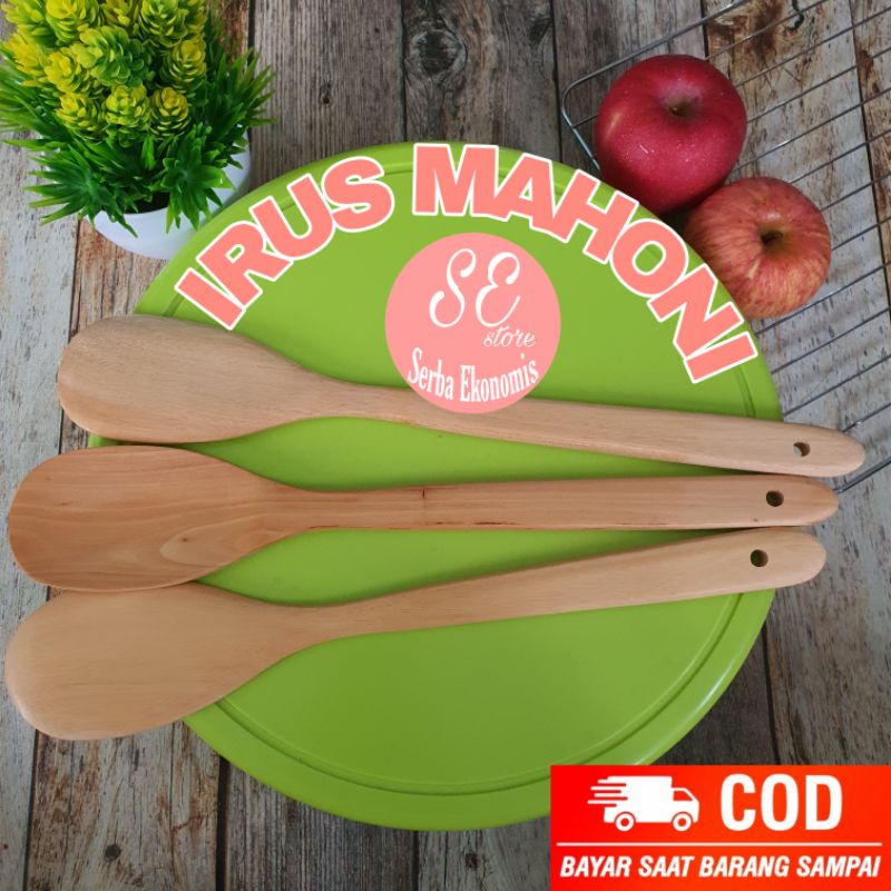 Silvertech Set Mahoni 5 in 1 Set Spatula Kayu Set Masak Kayu Mahoni By Serba Ekonomis