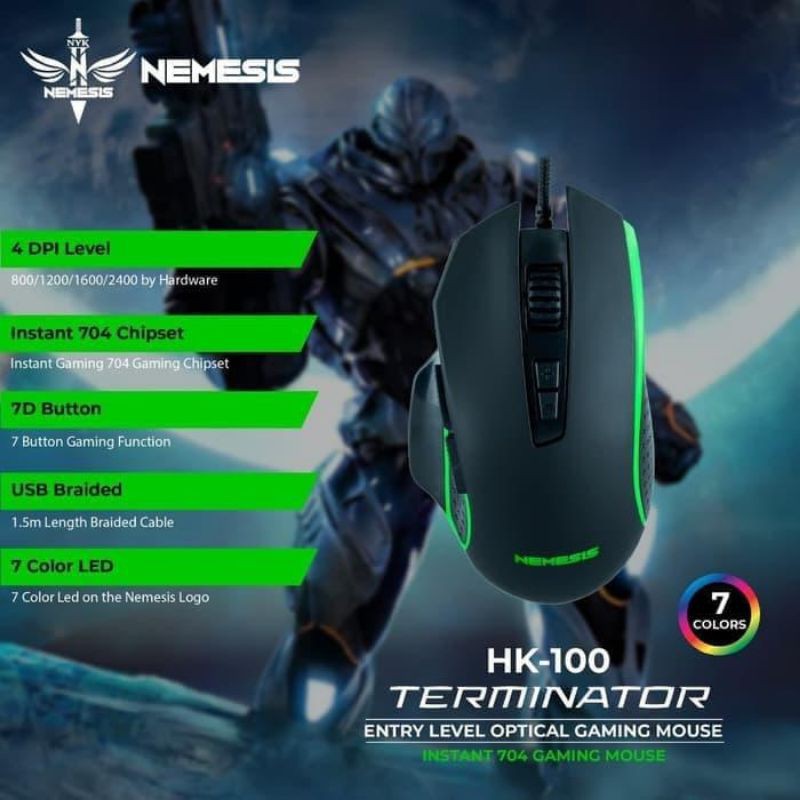 Mouse Gaming NYK HK100 HK 100 HK-100 Terminator