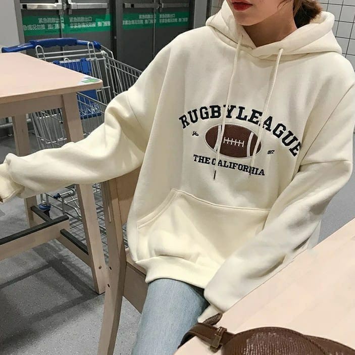SWEATER HOODIE WANITA || RUGBY CALIFORNIA SWEATER HOODIE