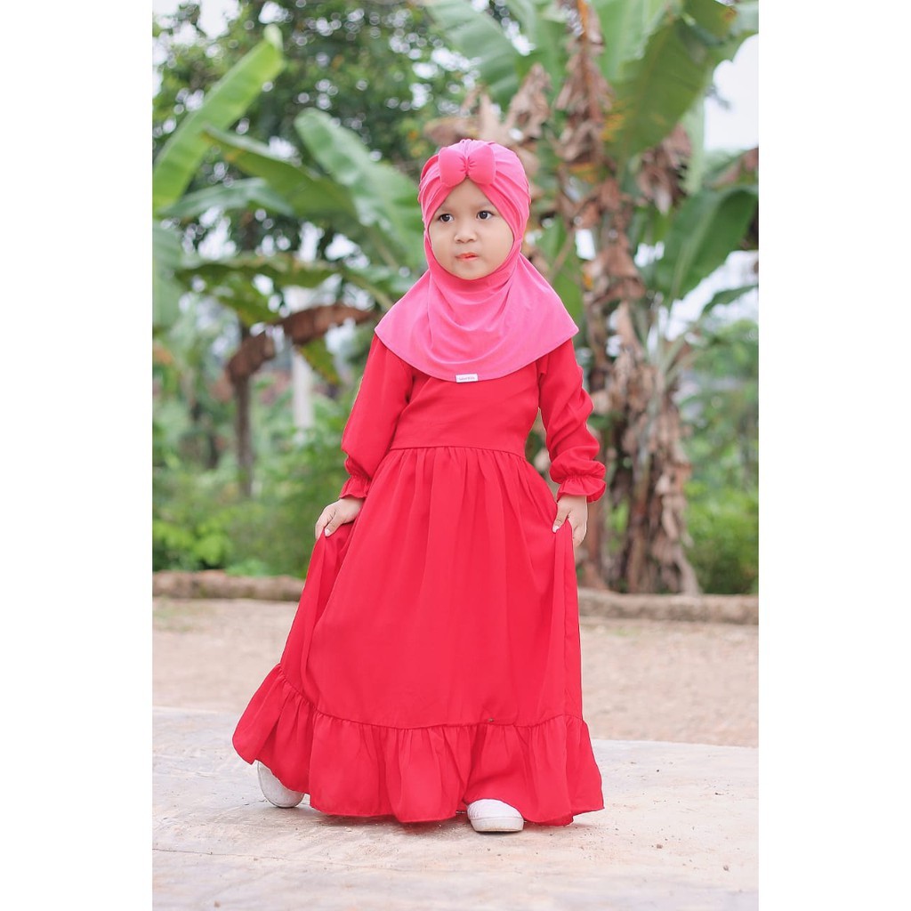 SABYAN Gamis Anak Perempuan - Gamis Anak Polos Moscrepe