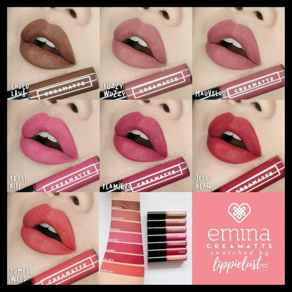 EMINA CREAMATTE Lip Cream no 1-19 Cream Matte Lipcream Mate (Valensia)