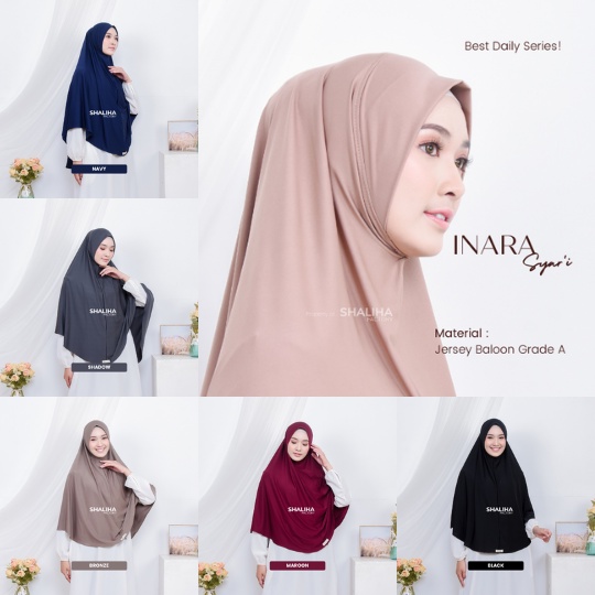 ShalihaFactory - Bergo Non Pet Jumbo Jersey Anti Tembem Tanpa Pet | Inara Hijab Syari