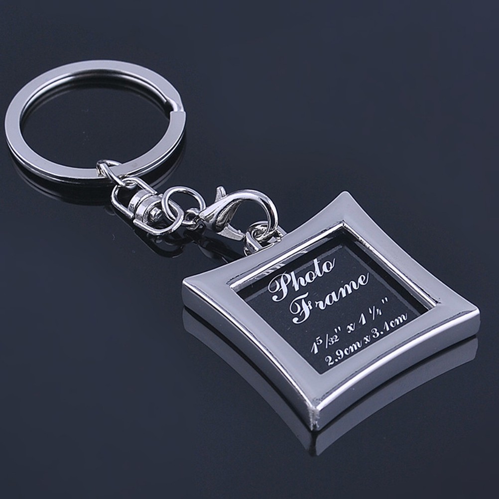 Hbid Glory 1pc Chic Transparent Clear Insert Photo Picture Frame Key Ring Chain Keychain Jelly