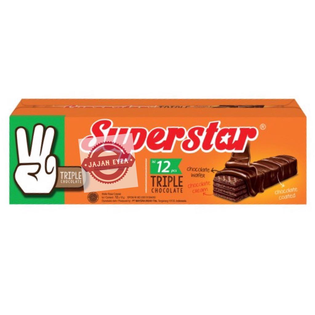 Jual Mayora Superstar Wafer Salut Coklat Triple Chocolate Wafer Chocolate Coklat Cream 8543