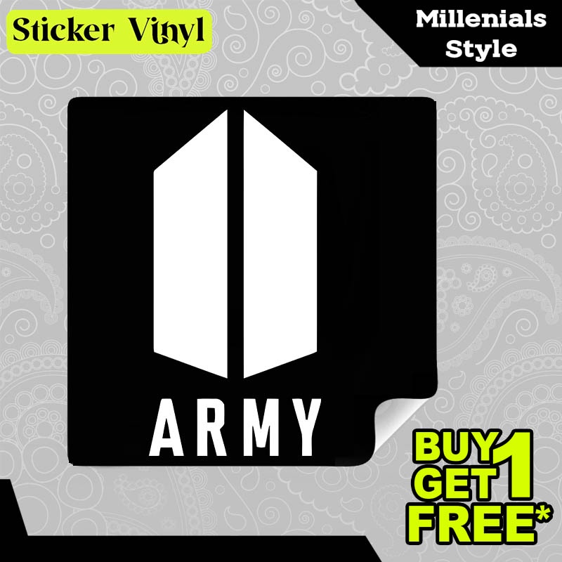 

Stiker Sticker Army BTS Penggemar Musik Korea Gambar Unik Desain Keren dan Kekinian Aesthetic Bahan Vinyl Satuan Anti Air