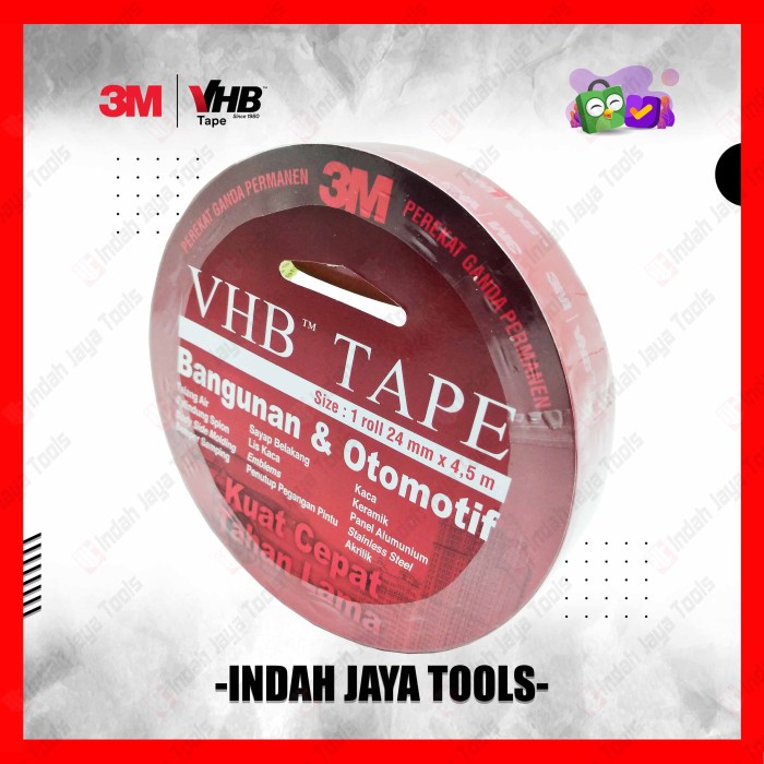 

(BISA COD) Double Tape VHB 3M ORIGINAL 24mm x 4.5m Busa Perekat