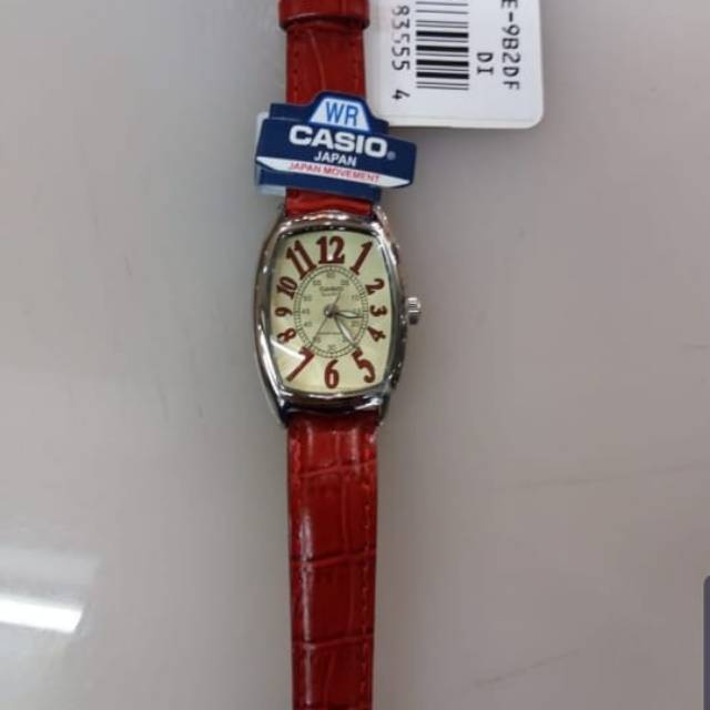 Casio strap kulit merah