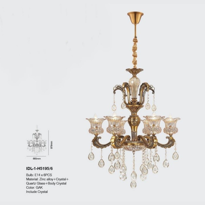 Jual Lampu Gantung Crystal Chandelier Klasik Idl H Shopee Indonesia