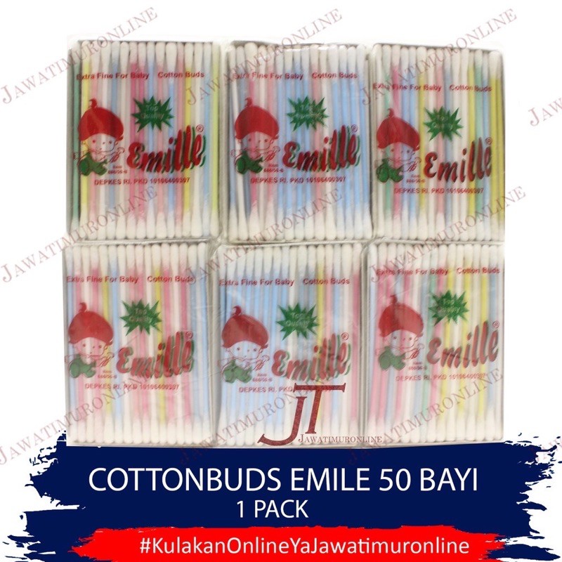 Cotton Bud Kecil EMILE Baby isi 50 / COTTON BUD BAYI