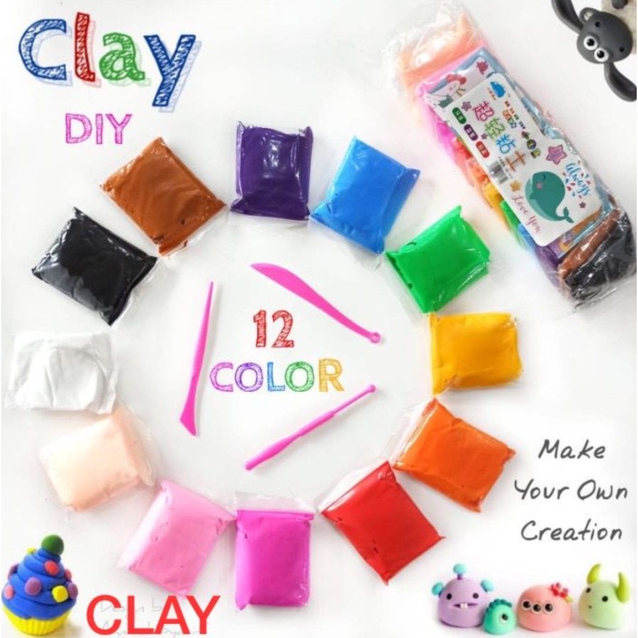 Polymer Clay Magic - Mainan Clay Plastisin - Lilin Mainan 12 Warna