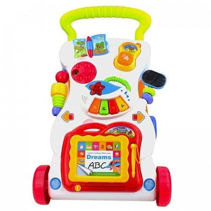 Mainan Anak Berjalan Children Music Walker Push Waker Baby Walker Mainan Dorong Berjalan