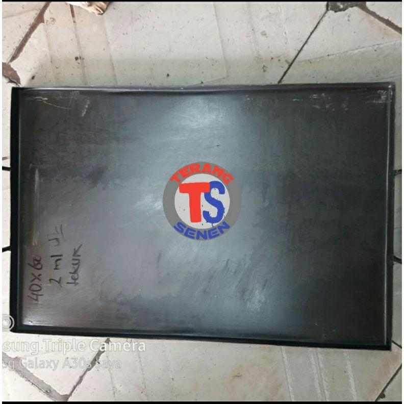 LOYANG/ WAJAN PLAT BAJA TEBAL ROTI BAKAR 40X60 LIST TINGGI TEBAL 2 ML