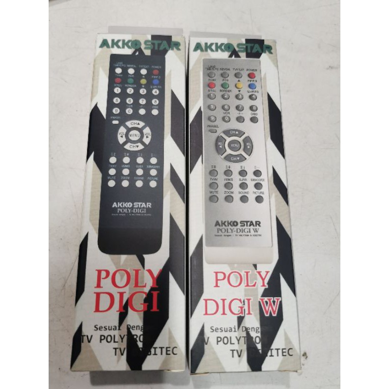 remot tv akko star POLY DIGI untuk TV polytron, digitec tanpa program langsung pakai RETIVE RM-101RT VISERO VIO-525P ETERNITY