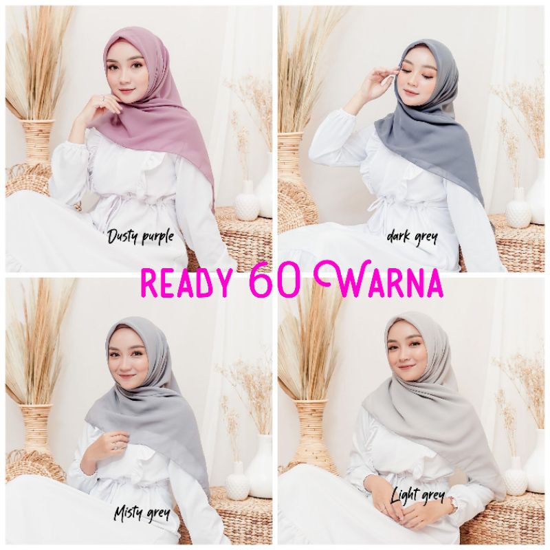 Bella square hijab segiempat polycotton square warna part 1 ready 60 warna