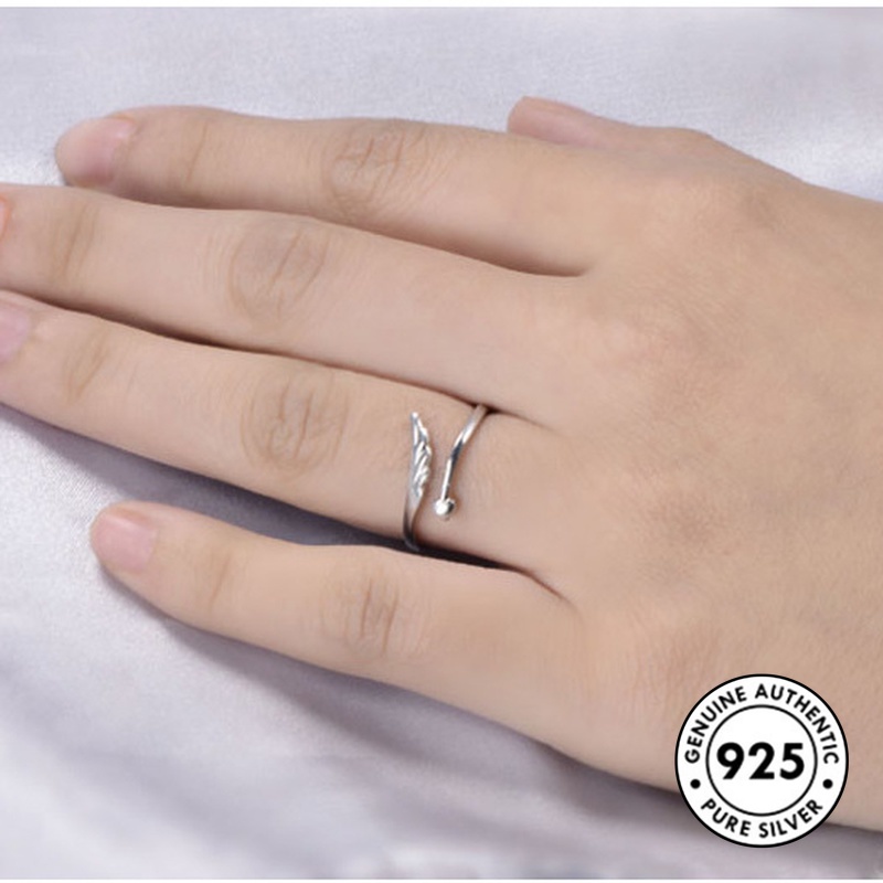 Cincin Sterling Silver 925 Model Sayap Simple Lucu Untuk Wanita