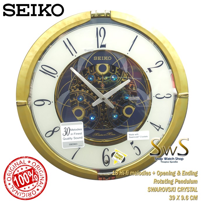 SEIKO QXM387 New Model 2020 Melodies in Motion QXM387G Jam Dinding