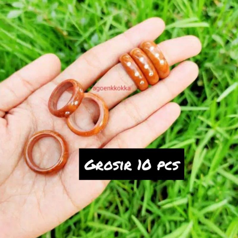 Grosir 10 pcs cincin mata 3 coklat kokka kaokah