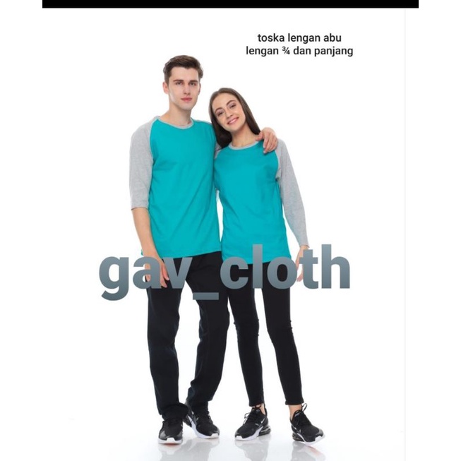 Raglan polos New Cotton Combed 20s Premium,Oblong Pria dan wanita Kekinian ,TOSCA-ABU MISTY