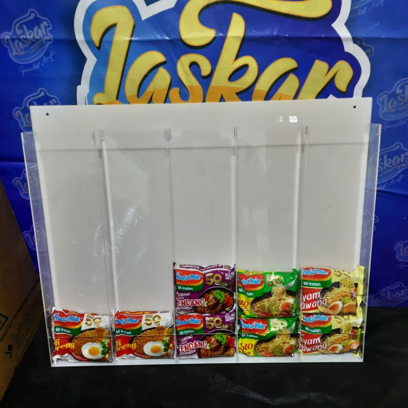 Display rak indomie Acrylic/rak warmindo