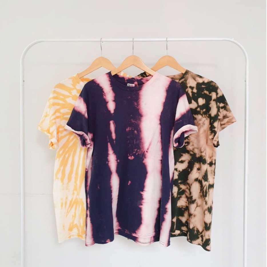 [PROMO] Kaos Tie Dye Navy Motif Shibori Oversized Unisex Cotton Combed 24s Soft Style Premium