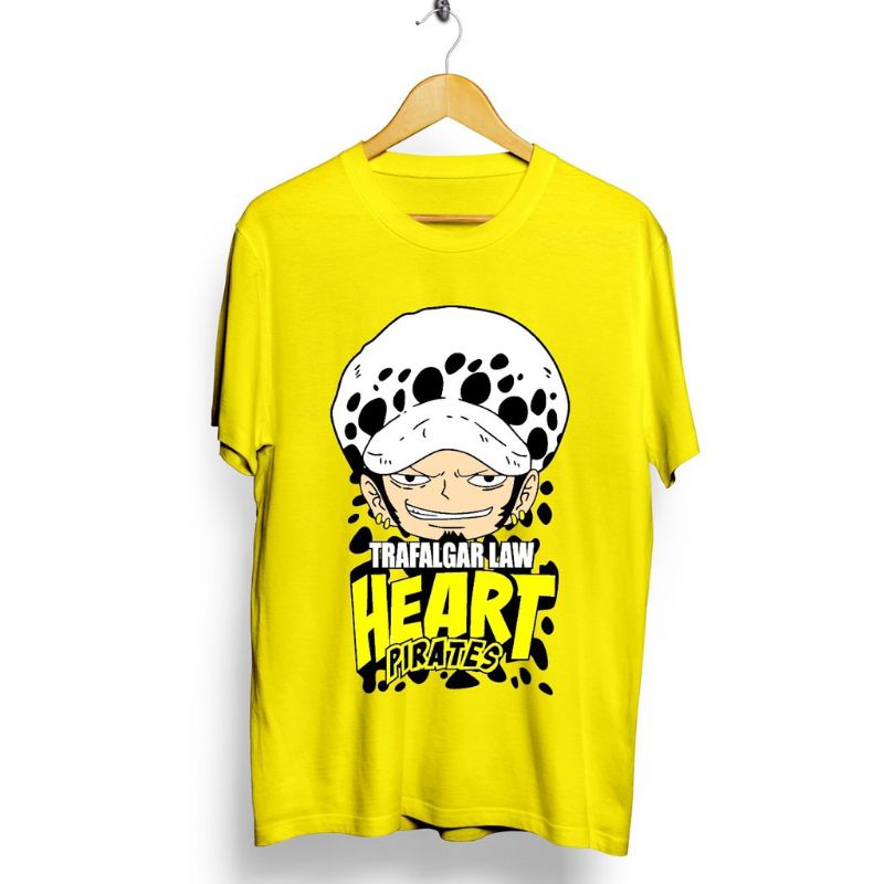 Baju Kaos Anime Trafalgar Law Heart Kuning
