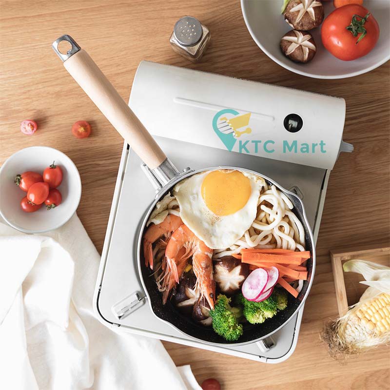 KTCmart - Pan Soup Marble Anti lengket + Tutup Kaca Premium/ Panci Susu Serbaguna/ Panci masak