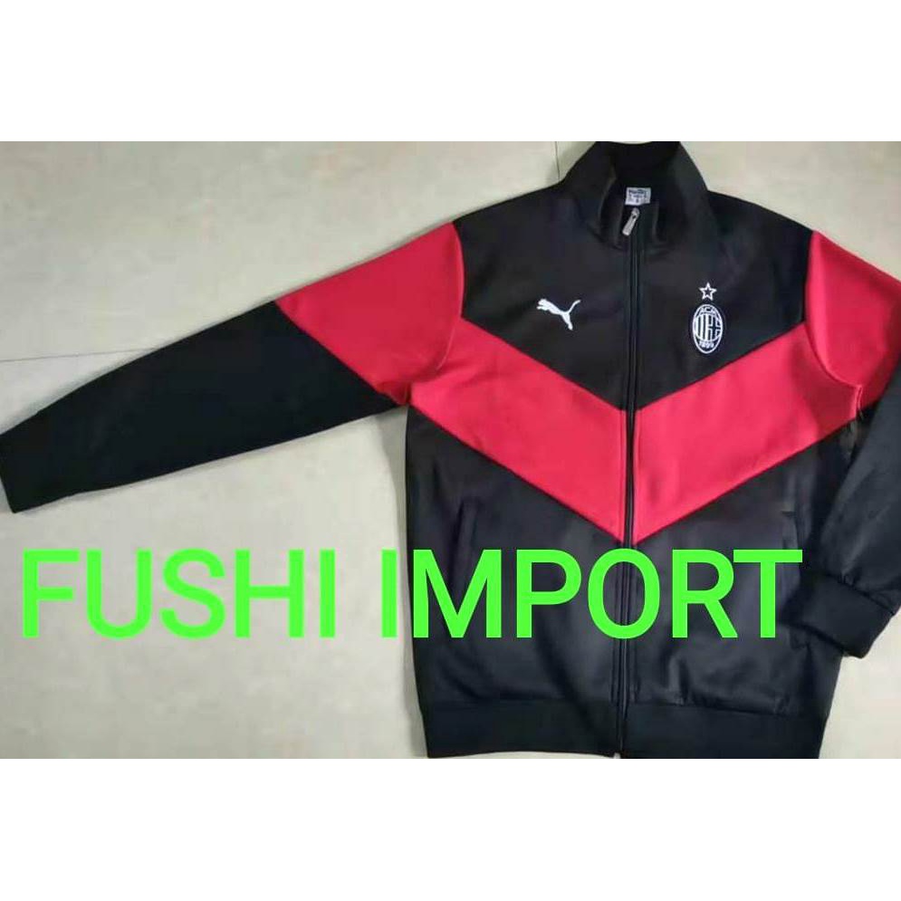 HQ JAKET BOLA ANTHEM MILANN HITAM TRAINING TRACKSUIT 2021-2022 GO HQ IMPORT