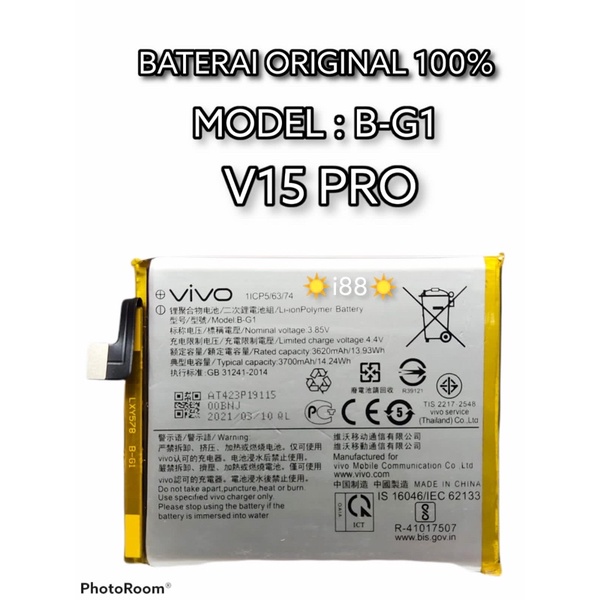 baterai original vivo V15 PRO V15 Pro V15Pro B-G1 original baterai vivo