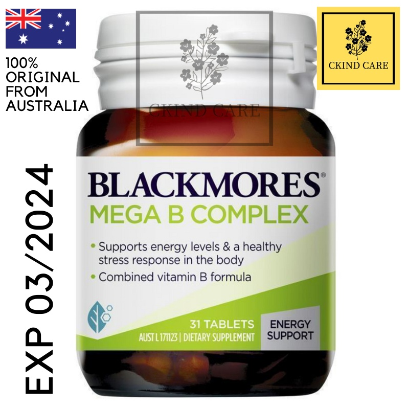 Jual Blackmores Mega B Complex Energy Support Vitamin B12 (31 Tablets ...