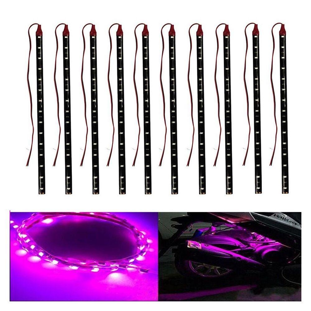 Wonder 8pcs Strip Lampu LED Mobil Ungu High Quality Kendaraan Motor Flexible Waterproof