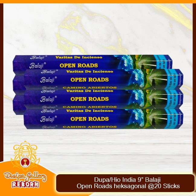 Dupa/Hio Wangi india 9&quot; Balaji Open Roads heksagonal @20 sticks 6pcs