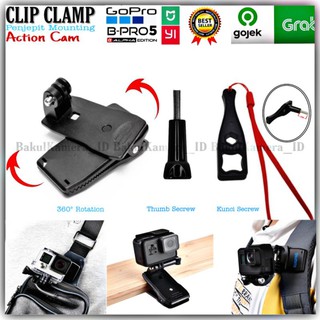 Clip Clamp Mount Penjepit / Mounting Penjepit Action Camera GoPro / Xiaomi Yi / DJI Osmo / Brica BPro / Akaso / SJcam / Kogan 4k