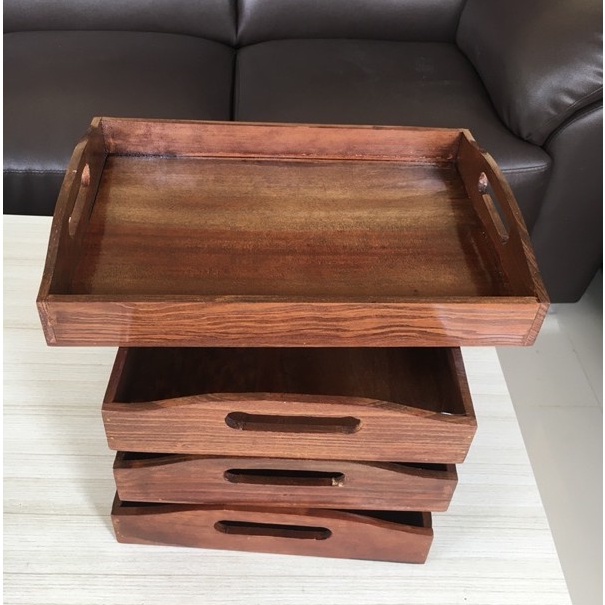 Nampan Kayu 28cm x 18cm Baki Kayu Pinus Wooden Tray