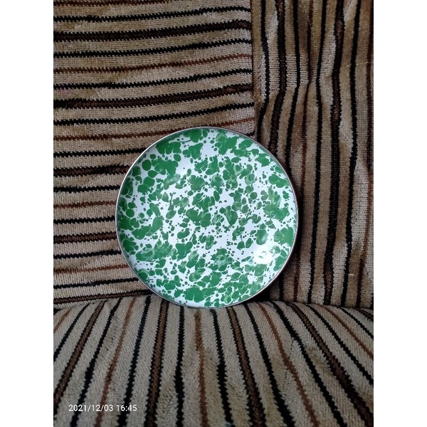 Lepek / Tatakan Enamel blirik  Uk 15cm - Kedaung Ori