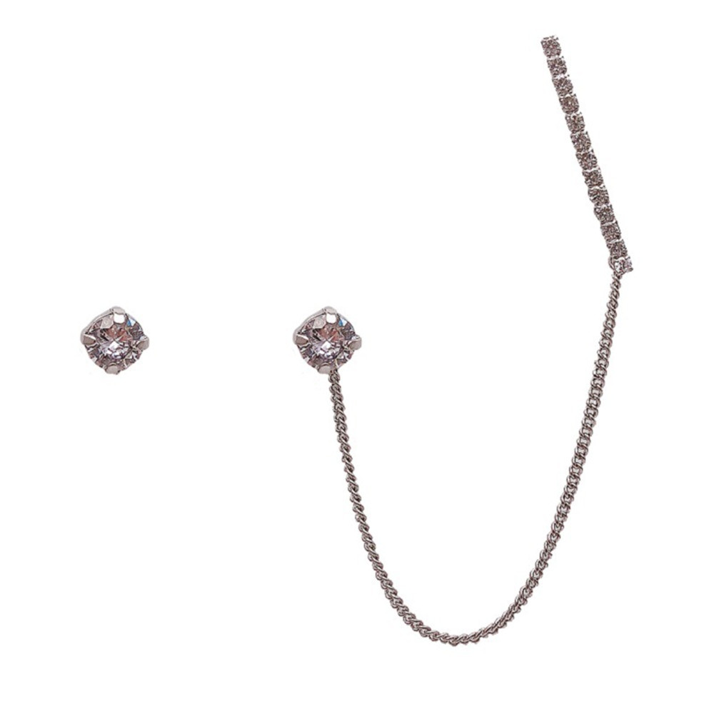 【COD Tangding】Earring with Chain New Fahion Korea Womne Girl Party Accessories