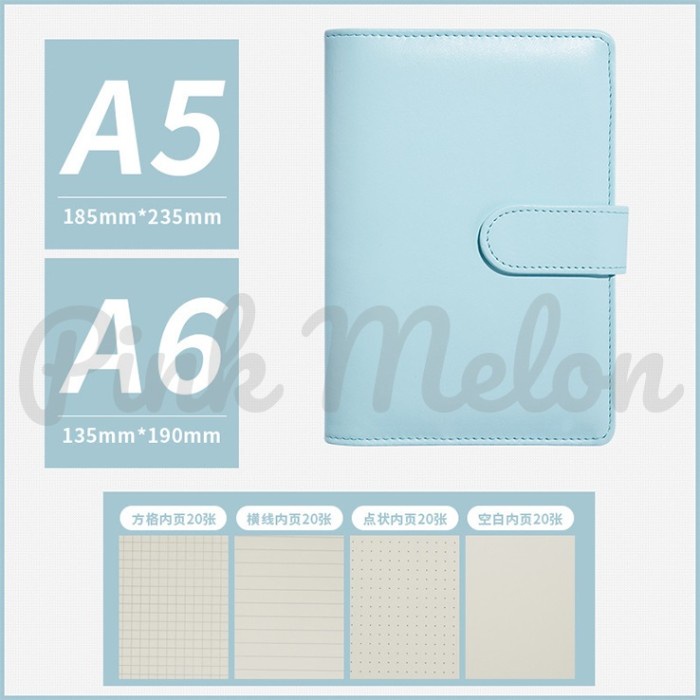 

Produk Unggulan A5 A6 6 Ring File Binder Notebook Journal Planner Bonus Isi 80 Lembar Trendi