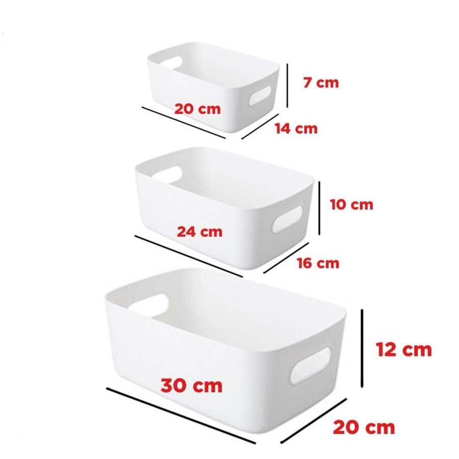 Serbagrosirmurah Kotak Box Putih Plastik Storage Tempat Rak Penyimpanan Serbaguna