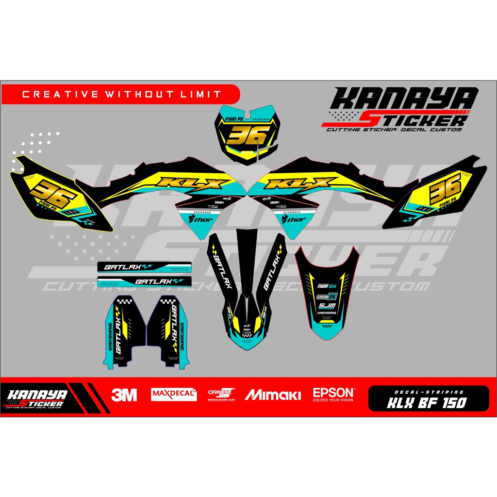 DECAL KLX 150/ KLX BF 150 / SRTIKER DECAL KLX BF 150 / DESAIN TERBARU - KLX001