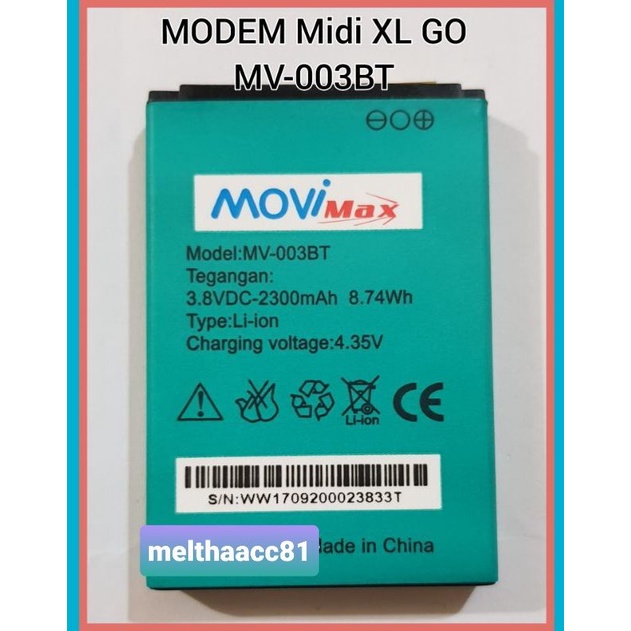 Baterai Batre Modem Mifi XL GO MOVIMAX MV-003BT Original Battrey Baterai Modem MiFi Mv-003BT